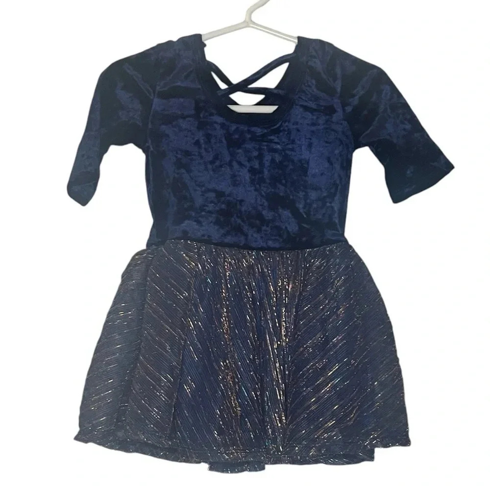 NWT Dot Dot Smile Navy Blue Holiday Fancy Ballerina Dress Size 12/24 Month